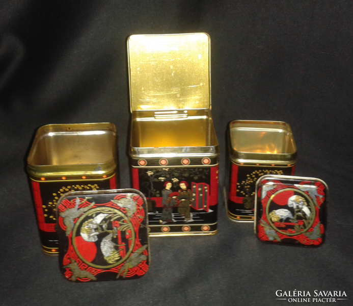 Old Chinese (Hong Kong) metal tea boxes 3 pcs