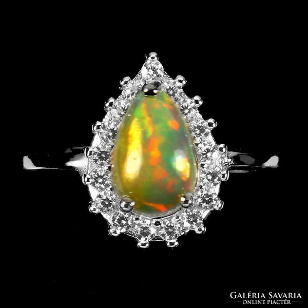 57 Es valodi fire opal 925 silver ring