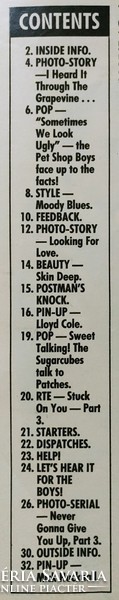 Patches magazin 88/3/18 Lloyd Cole + Mick Hucknall poszterek Pet Shop Boys Sugarcubes