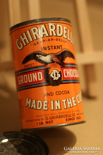 Ghirardelli régi amerikai kakaós fém fémdoboz pléhdoboz doboz