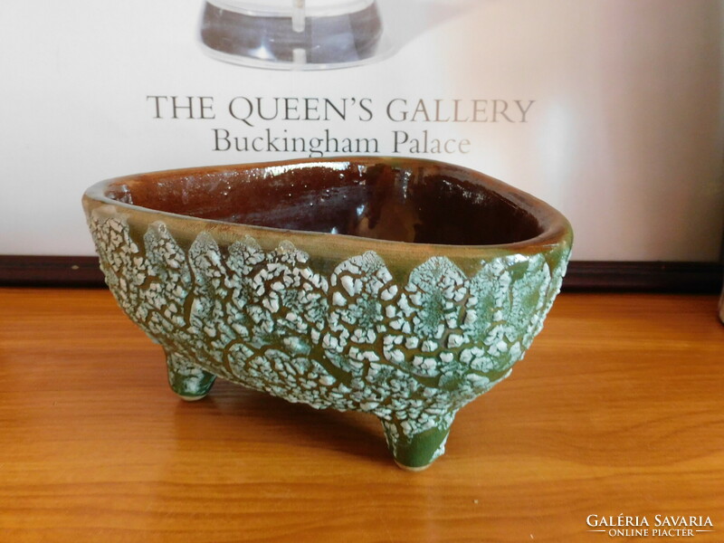 Mid century three-legged ikebana bowl/flower arrangement