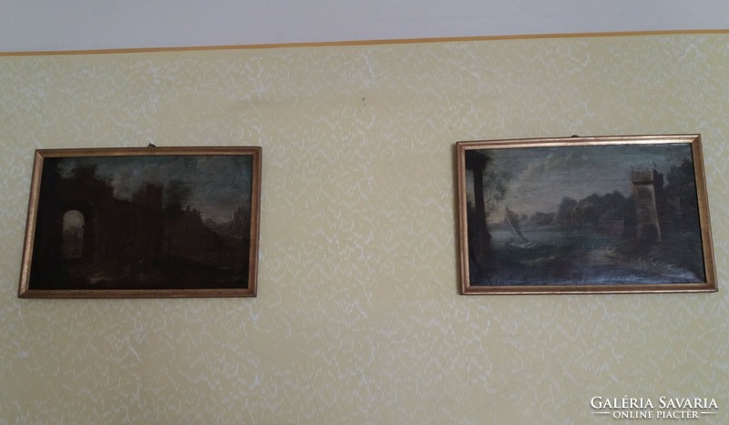 2 baroque pictures from an inheritance, oil on canvas, without signature, with writing on the back, around 1700