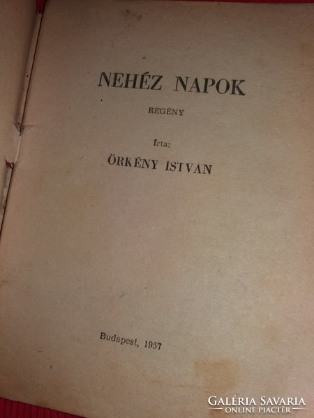 1957 Örkény István : Nehéz napok filléres könyvek Hírlapkiadó Vállalat