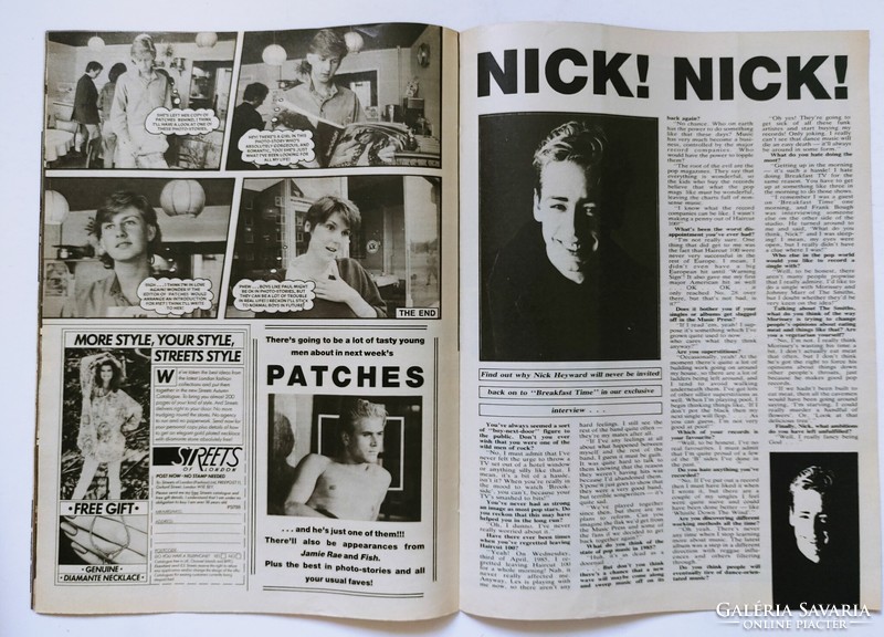 Patches magazin 85/8/24 Stephen Duffy + Jason Connery + Curt Smith poszterek Nick Heyward Propaganda