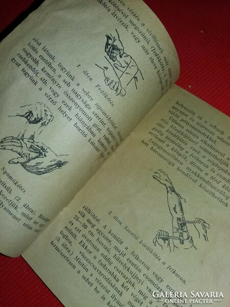 1950 Antik Elsősegélynyújtás kis könyvecske képek szerint Egyetemi könyvkiadó
