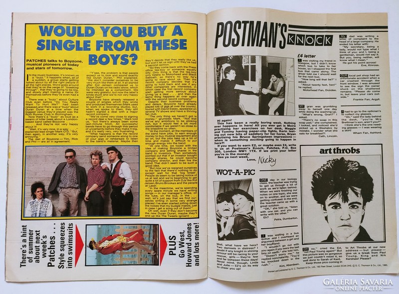 Patches magazin 85/7/13 George Michael + Julian Lennon + Robin George poszterek Boyzone