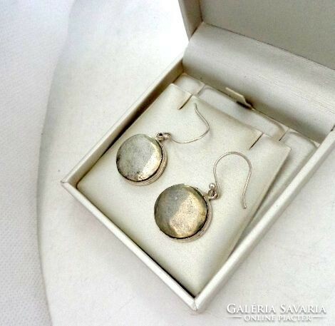 Pyrite round mineral earrings