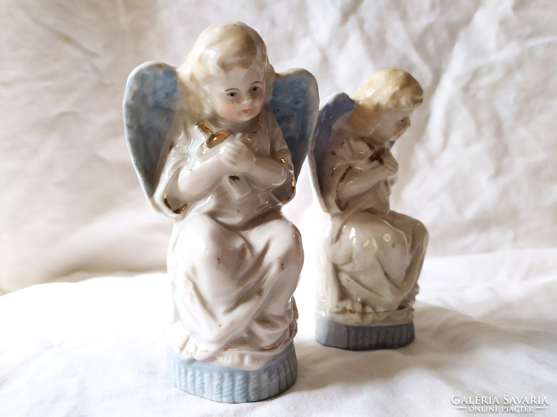 Old porcelain angel figure nipp statue in pair
