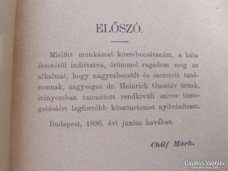 Chilf Márk: Jean Paul és Johann Heinrich Voss mint idillköltők - Bölcsészdoktori értekezés 1896  A b