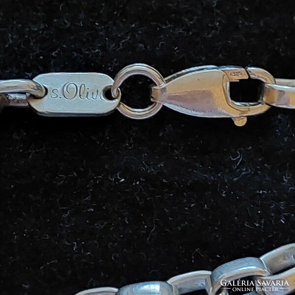 S.Oliver wide, long silver bracelet, anchor style