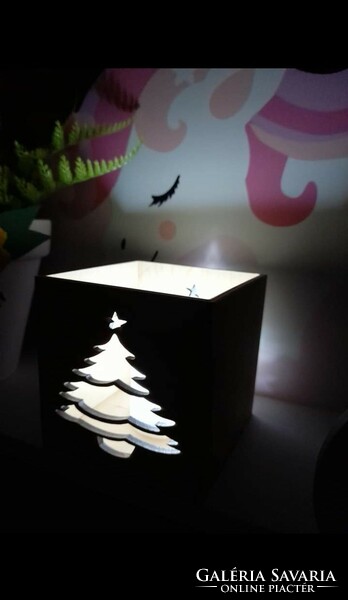 Christmas winter wooden candle holder