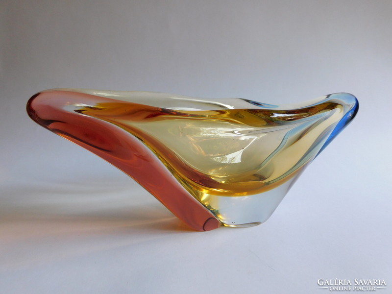 Frantisek zemek mid century Czechoslovak glass bowl, 60s