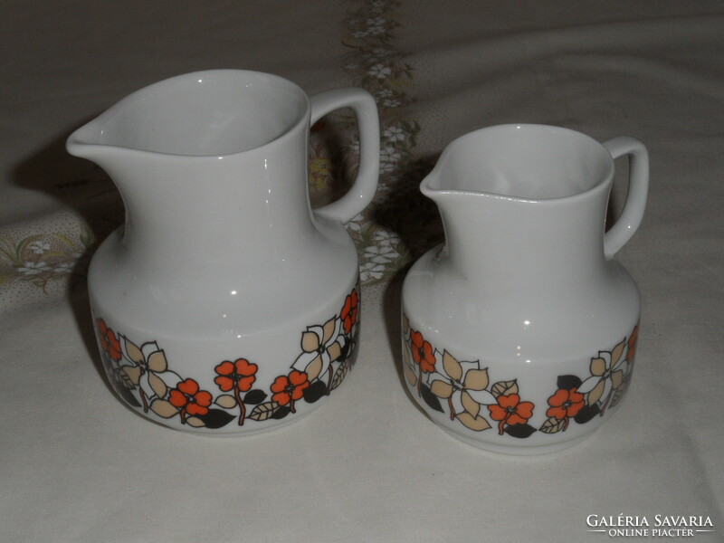 Retro Hólloház porcelain cream jug, spout (2 pcs.)