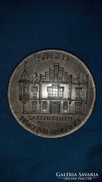 1985. Old - communist commemorative medal plaque - for party work in residential areas - silver grade according to the pictures
