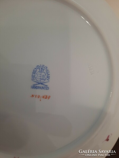 Herendi pur-pur Nanking bouquet pattern cake plate 20.5 cm