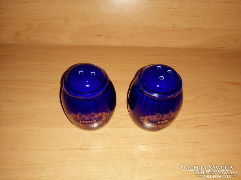 Blue porcelain salt shaker and pepper shaker in one (3/k)