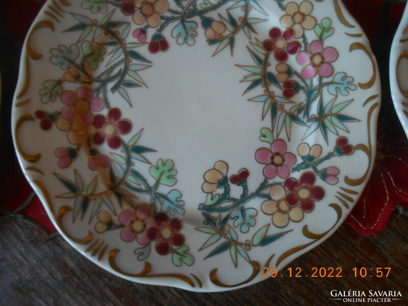 Zsolnay bamboo pattern cake plate set