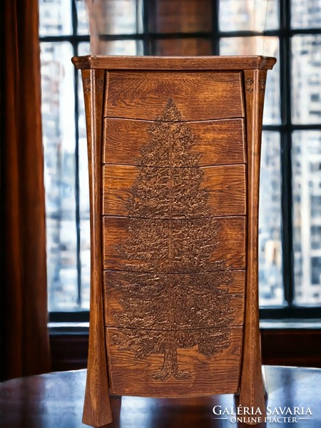 Tölgyfa komód - pine reflect, 6 fiók, új, sorszámozott példány