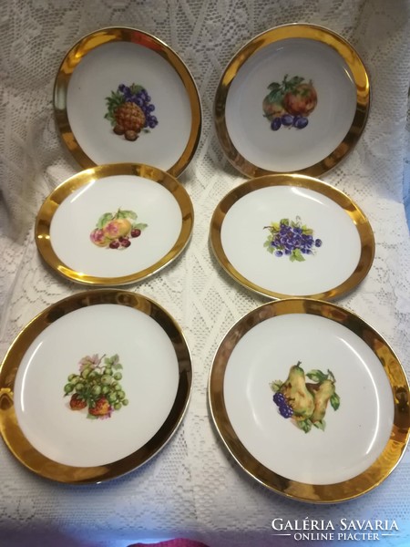 Fruit-patterned porcelain cake and salad set
