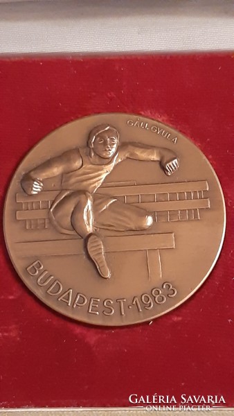 Ritka !! Gáll Gyula  XIV. Fedettpályás Atlétikai Európa Bajnokság 1983 emlék érem  plakett