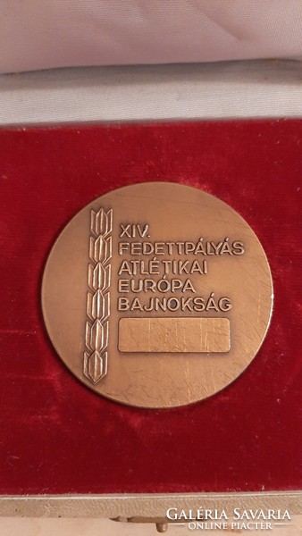 Rare !! Gyula Gáll xiv. European indoor athletics championship 1983 commemorative medal plaque