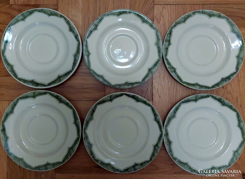 Porcelán csészék zöld motívummal, 6 db egyben (Akár INGYENES szállítással)