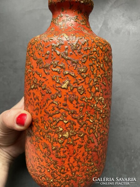 Rücskös narancs mázas retro váza