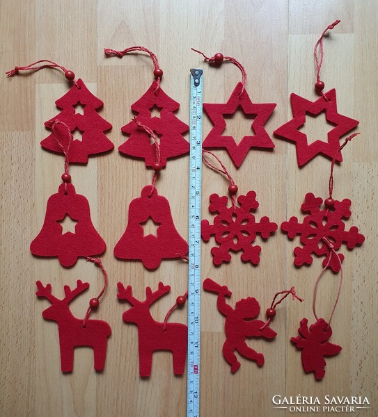 Christmas felt decoration reindeer angel bell star pine tree snowflake hanging ornament accessory