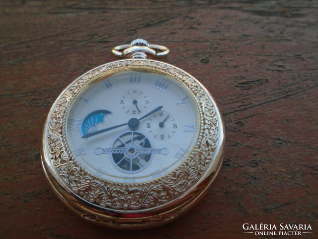 Tibetan silver ffi pocket watch with sun moon phase, all parts work, also a multi-functional excellent gift