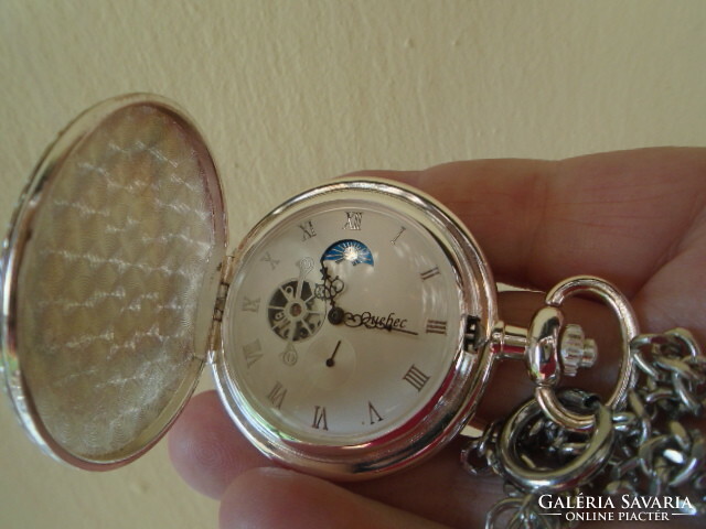 Tibetan silver ffi pocket watch mechanical sun moon phase all parts work multi-functional excellent gift