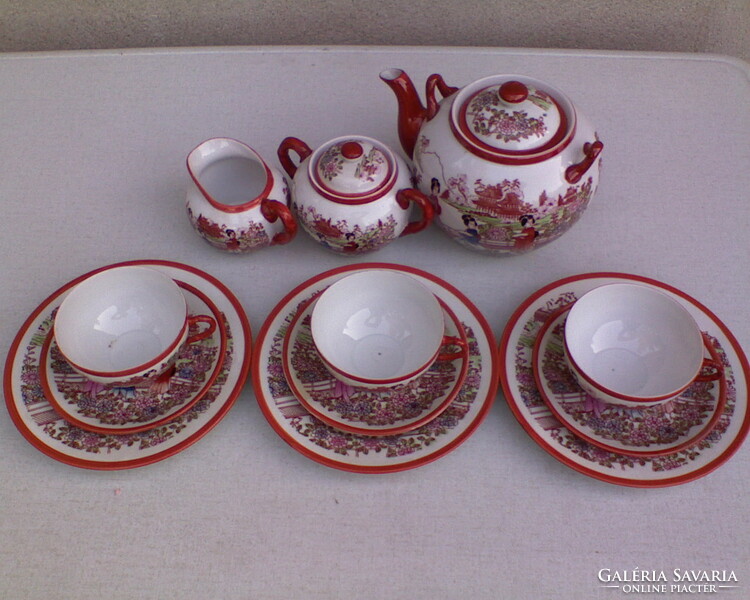 Chinese motif porcelain tea and coffee set 14 pcs