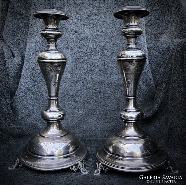Pair of antique silver candle holders!