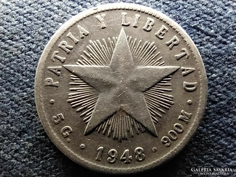 Kuba .900 ezüst 20 centavo 1948 (id67552)
