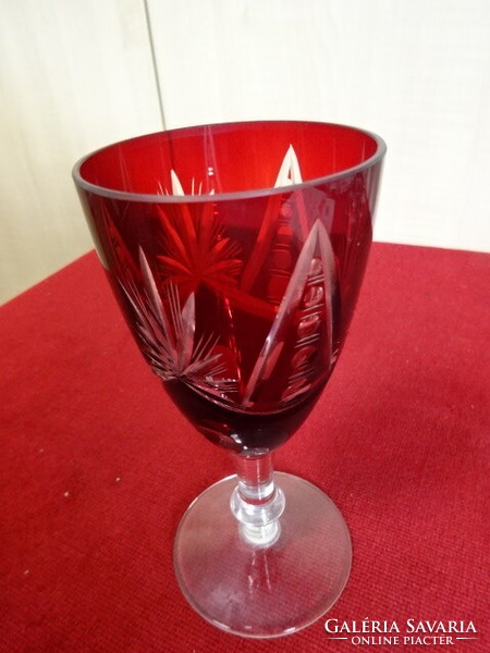 Burgundy glass, crystal goblet, height 15 cm. Jokai.