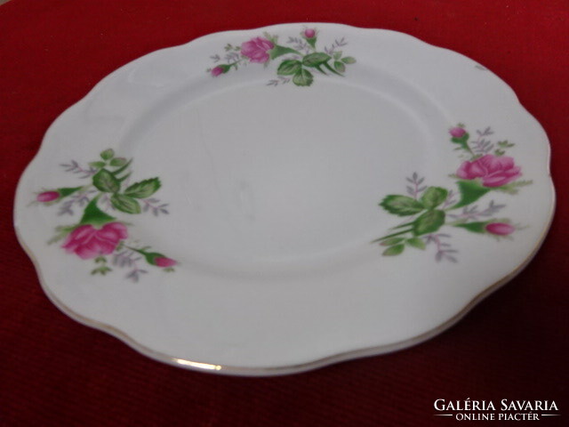 Chinese porcelain cake plate, rose pattern. Jokai.