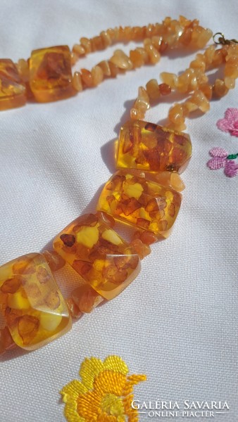 Amber and mineral necklace