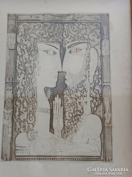 Etching couple by János Kass