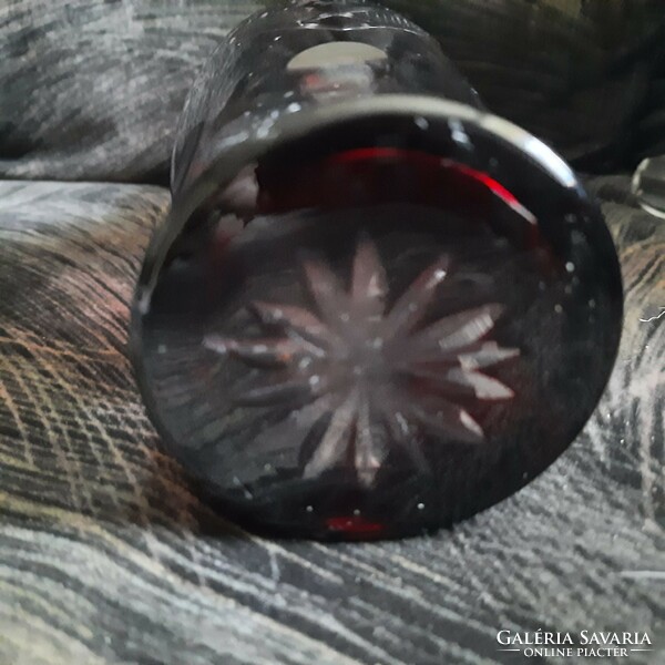 Brushed burgundy glass bottle/liquor bottle
