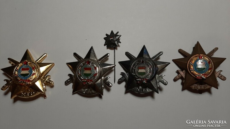 Ktp military ten trial badge series + 1 mini badge gold, silver, bronze