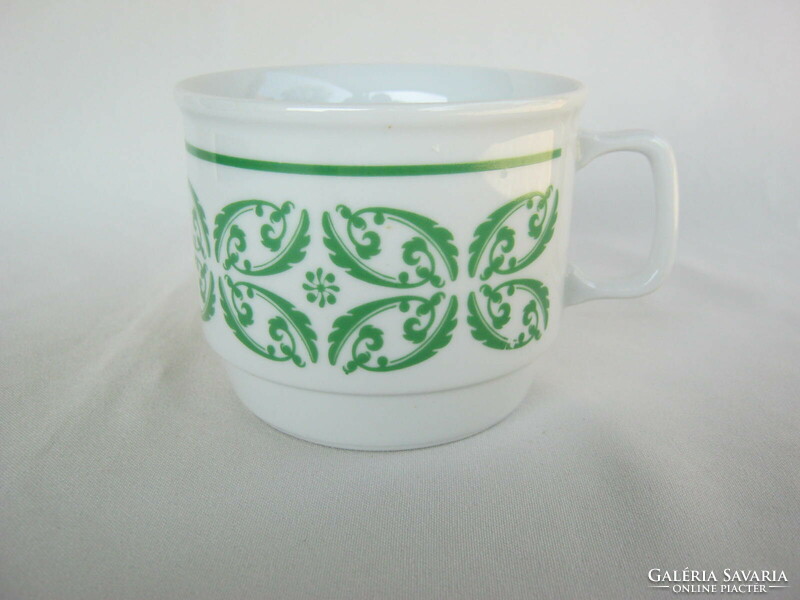 Zsolnay porcelán bögre zöld mintával