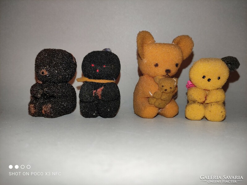 Vintage ritka szivacs maci medve 4 darab együtt