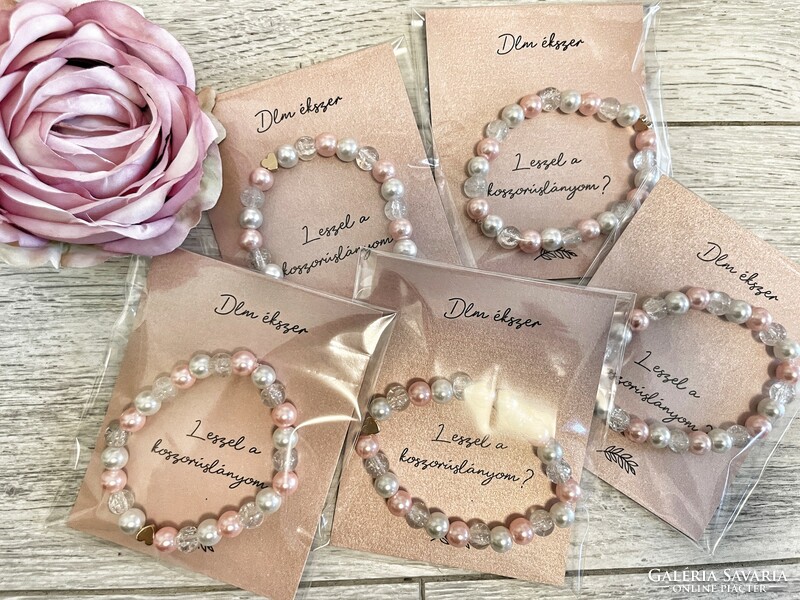 Bridesmaid invitation bracelet - with tekla pearls