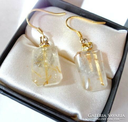 Rutile quartz (gold rutile) earrings