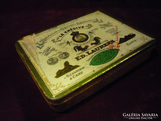 Antik egyiptomi cigarettás fémdoboz, pléhdoboz 2211 01