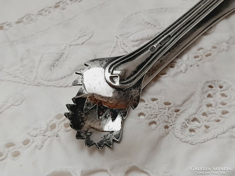 Christofle régi ezüstözött cukorcsipesz, 13,5 cm