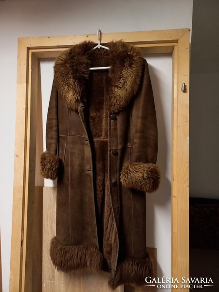 Brown women's fur coat