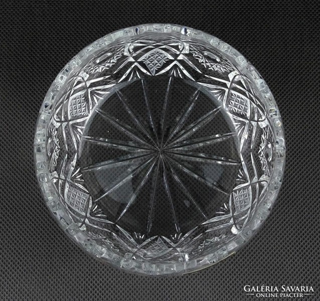 1O851 Régi jelzett kristály üveg kínáló tál tálka