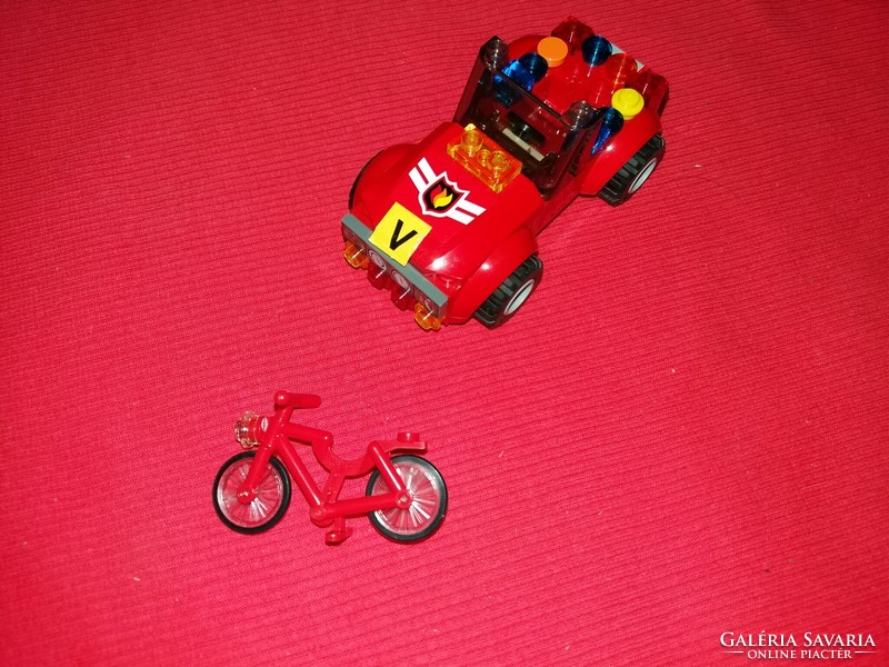 Lego® city construction toy car and bicycle as shown in the pictures
