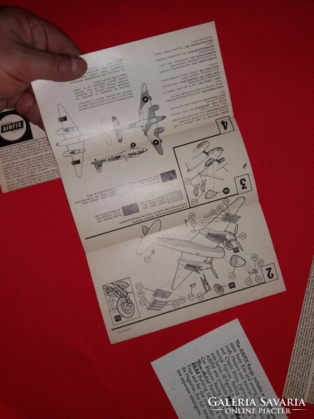 Old mainly airplane model assembly drawings, instruction booklets, 5 in one according to the pictures