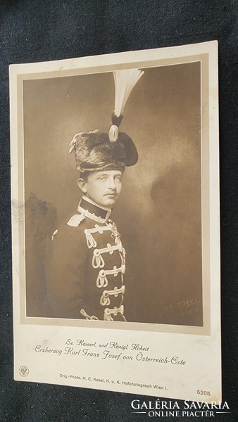 1915. Károly Ferenc József heir to the throne later iv. Original photo sheet of King Charles of Hungary